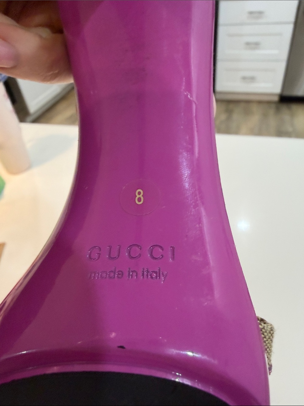 Gucci Tom Ford era 2004 Vintage Brown Monogram Mules with Pink Patent Trim💕💕💘 - Picture 9 of 16